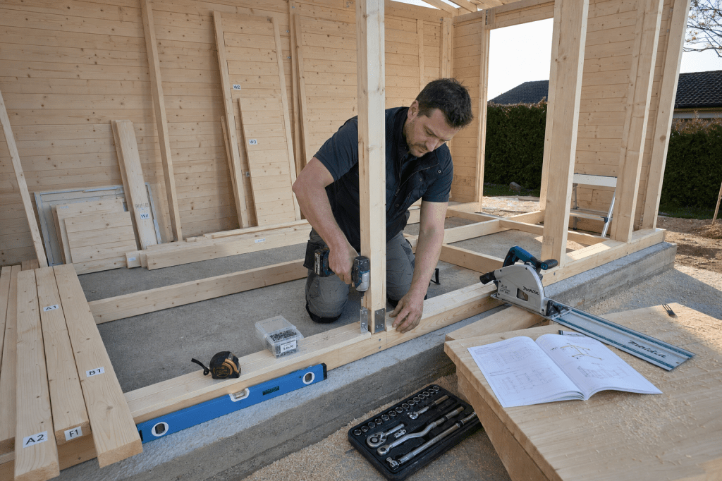 Kun je een houten schuur bouwpakket zelf monteren en welke gereedschappen en bouwtijd moet je realistisch rekenen voor een gemiddelde&nbsp;schuur?